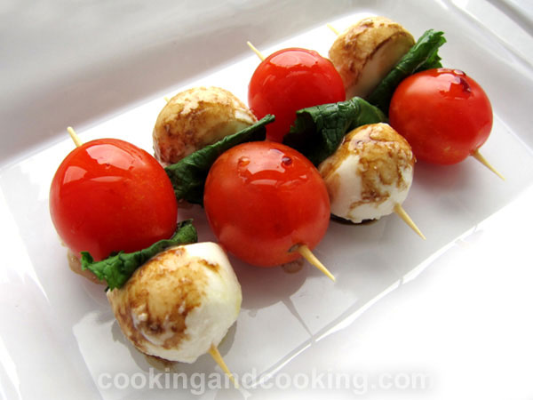 Bocconcini and Mint Skewers