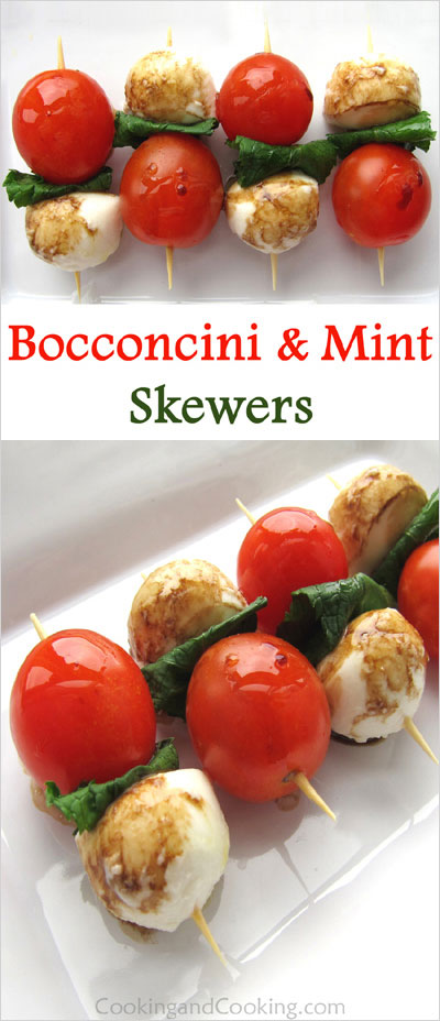 Bocconcini and Mint Skewers