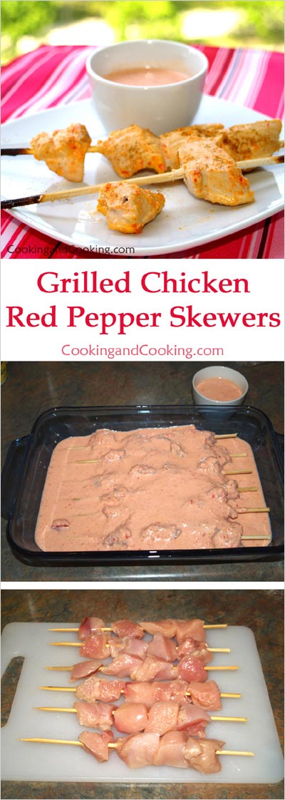 Grilled Chicken Red Pepper Skewers