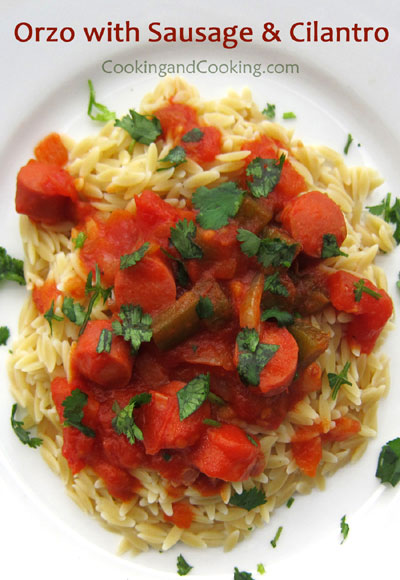 Orzo-with-Sausage-and-Cilantro
