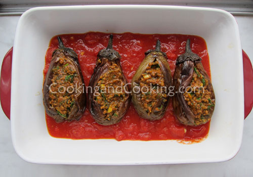 Persian Stuffed Eggplant with Ground Beef