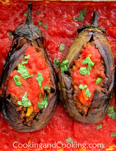 Persian Stuffed Eggplant with Ground Beef