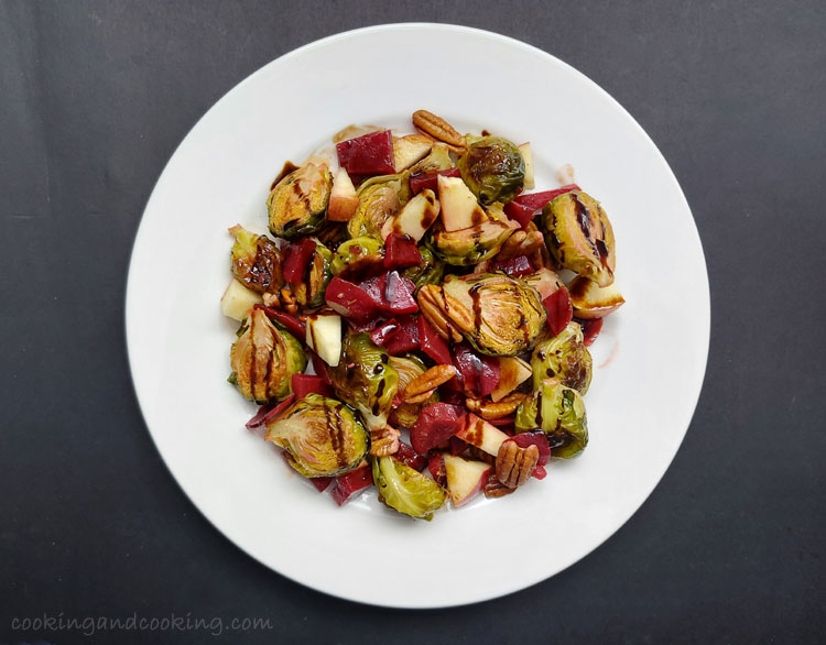 Roasted Brussels Sprouts Salad with Beets