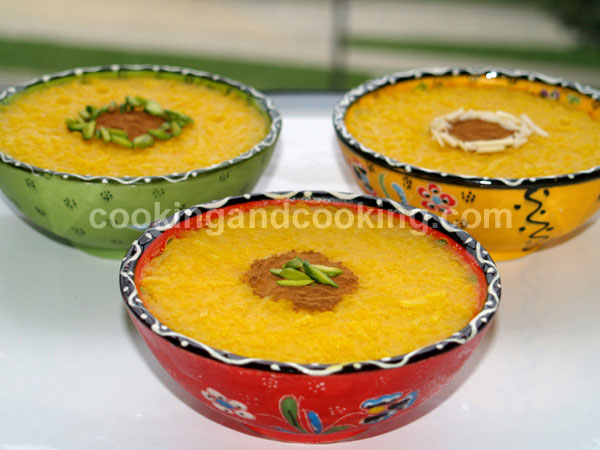 Sholeh Zard (Persian Saffron Rice Pudding)