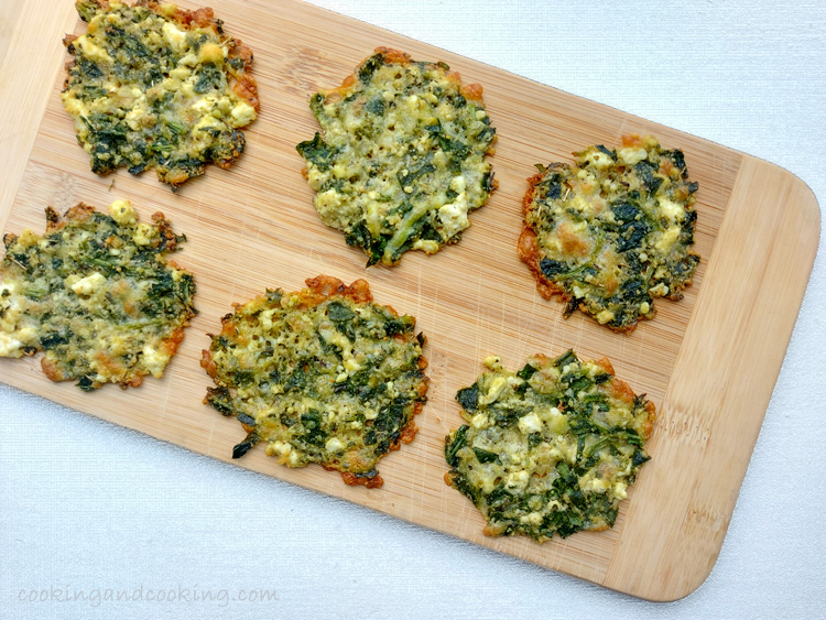 Spinach and Feta Cheese Crisps Spinach and Feta Cheese Crisps