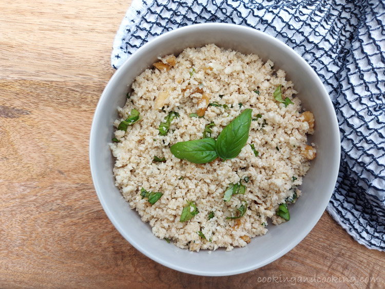 Cauliflower Rice with Basil and Parmesan Cauliflower Rice with Basil and Parmesan